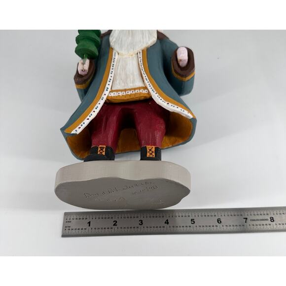 Hand-Carved Santa Figurine by Dave & Pat Justice #24 1998 Folk Art Christmas - Picture 5 of 12